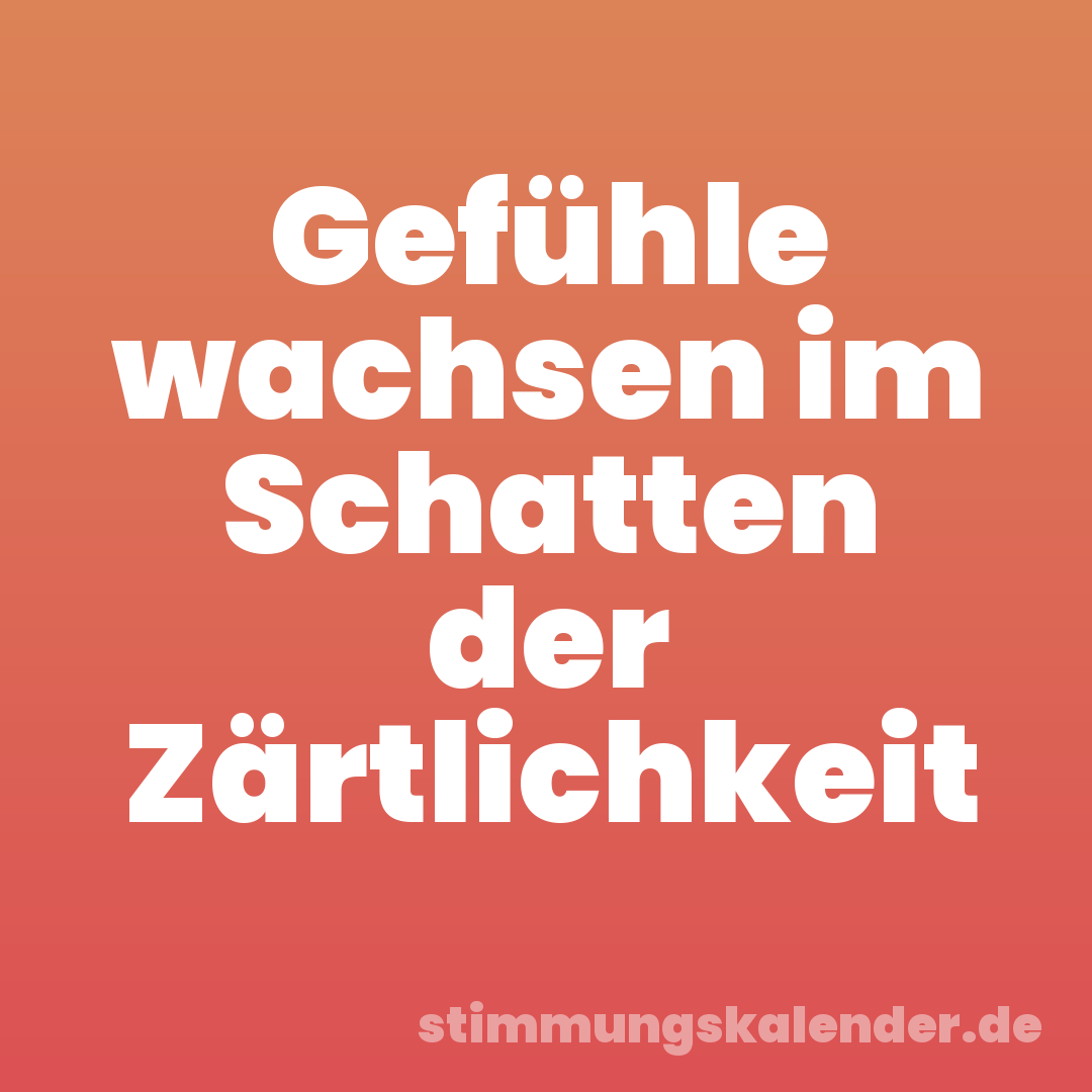 Gefühle wachsen im Schatten der Zärtlichkeit