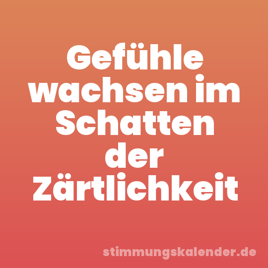 Gefühle wachsen im Schatten der Zärtlichkeit