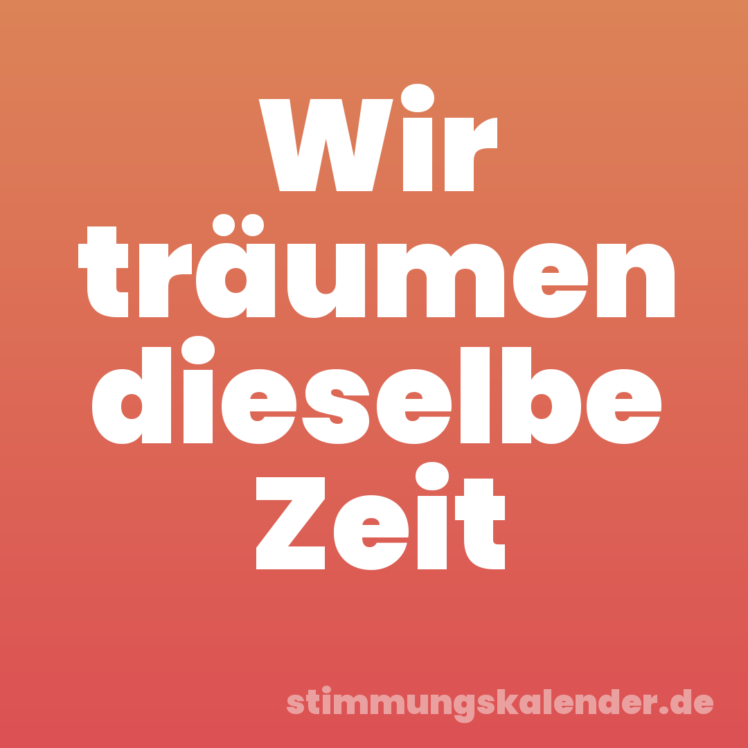 Wir träumen dieselbe Zeit