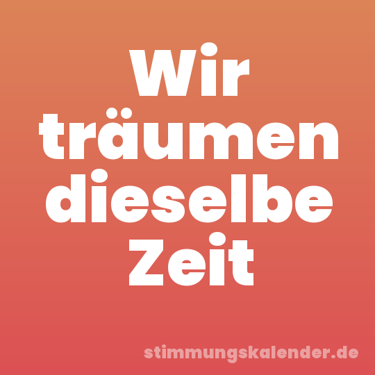 Wir träumen dieselbe Zeit