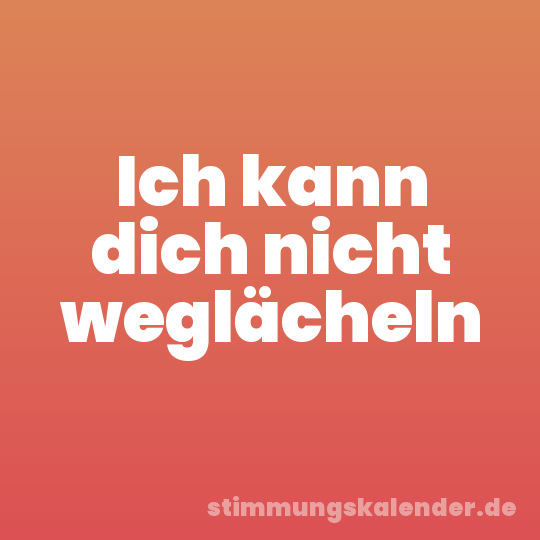Ich kann dich nicht weglächeln