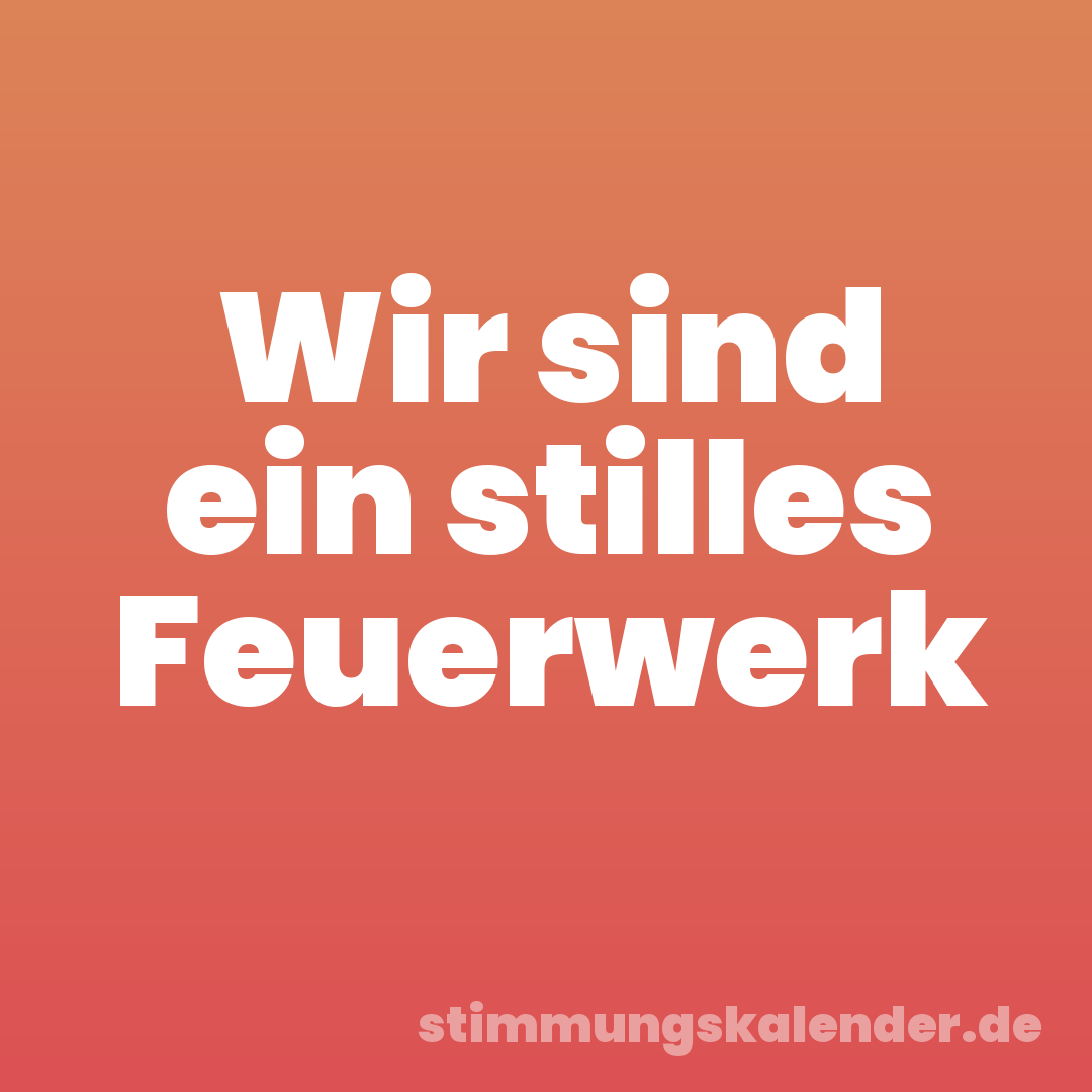 Wir sind ein stilles Feuerwerk