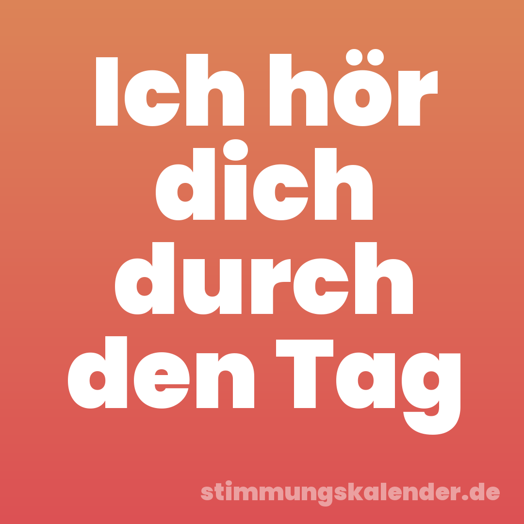 Ich hör dich durch den Tag
