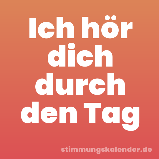Ich hör dich durch den Tag