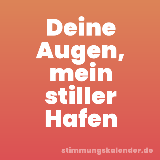 Deine Augen, mein stiller Hafen
