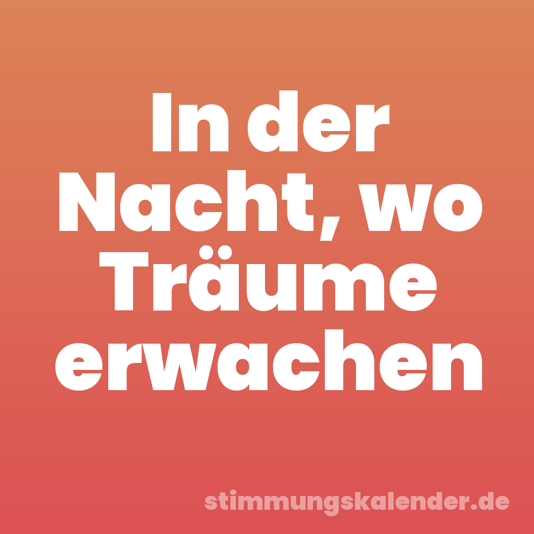 In der Nacht, wo Träume erwachen