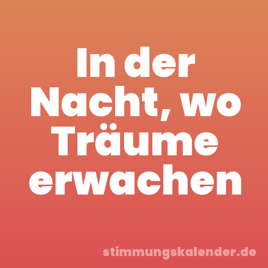 In der Nacht, wo Träume erwachen