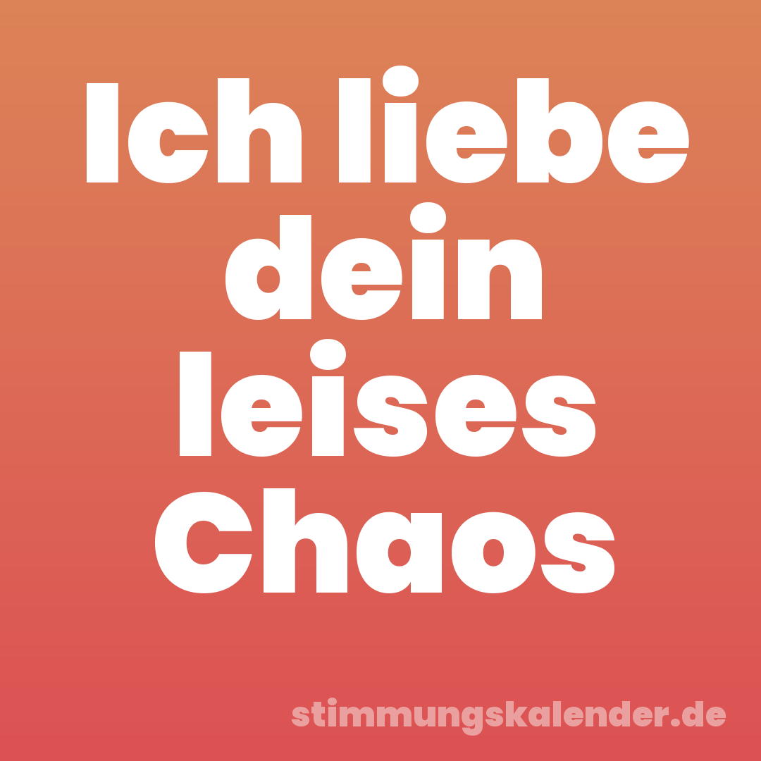 Ich liebe dein leises Chaos