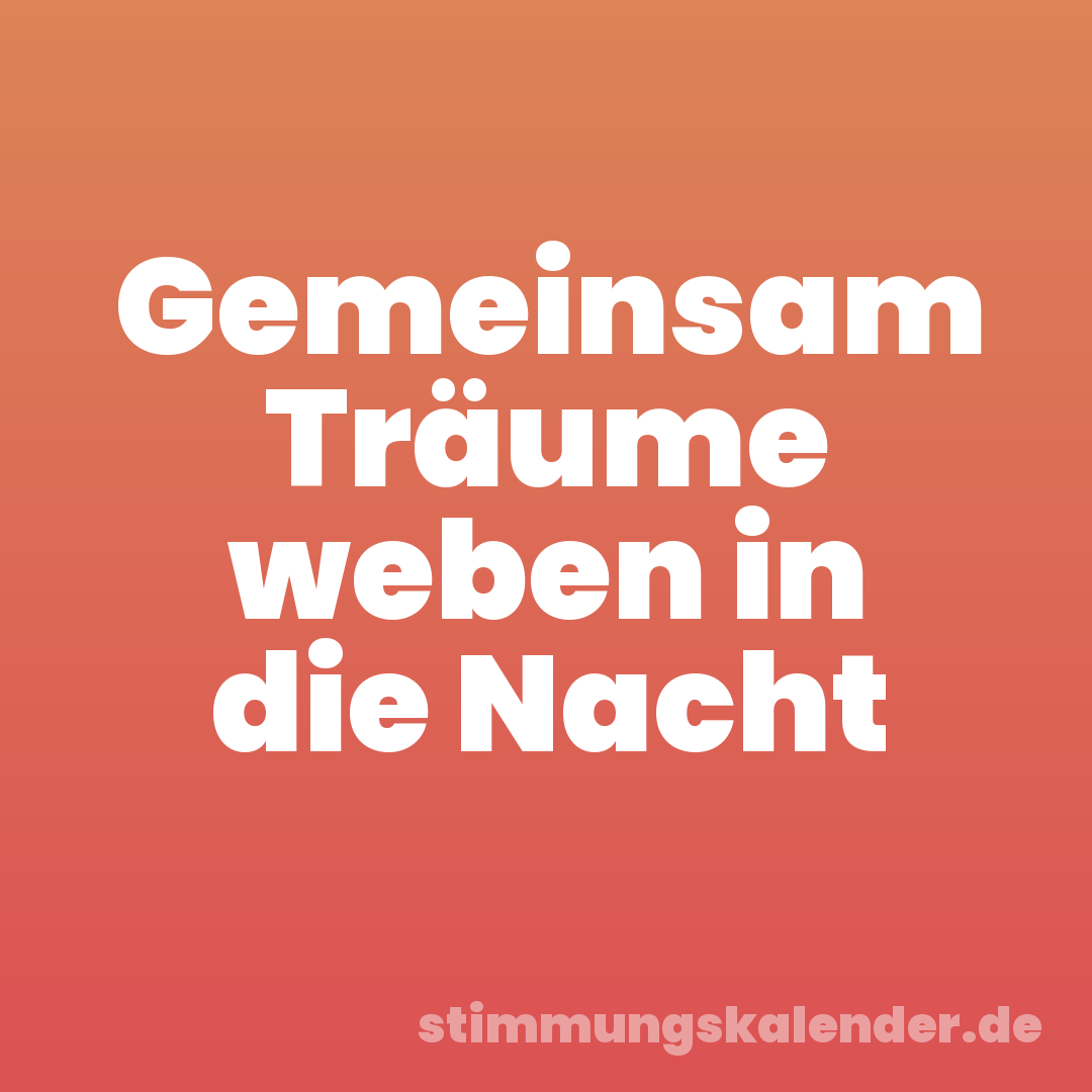 Gemeinsam Träume weben in die Nacht