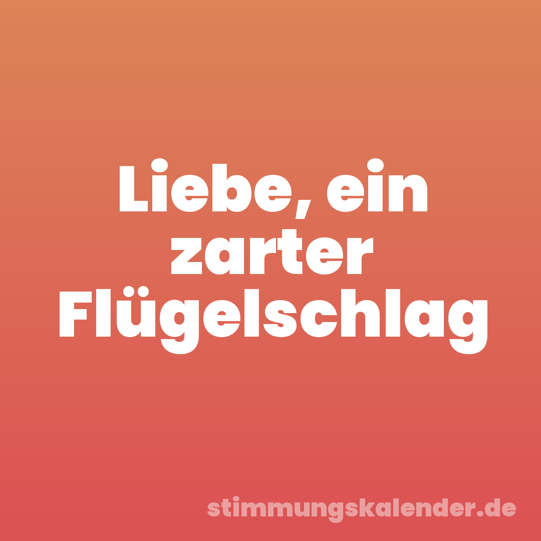 Liebe, ein zarter Flügelschlag