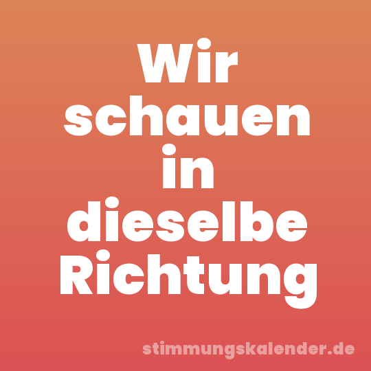Wir schauen in dieselbe Richtung