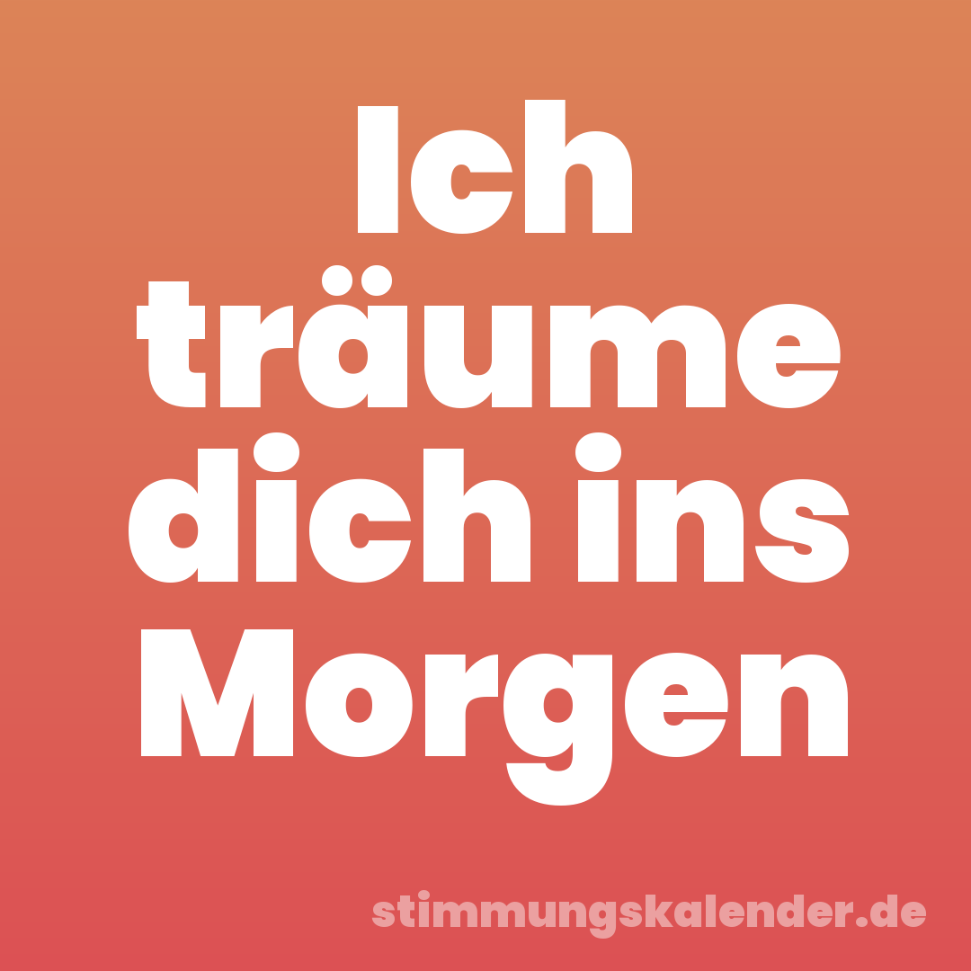 Ich träume dich ins Morgen