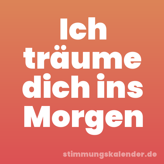 Ich träume dich ins Morgen