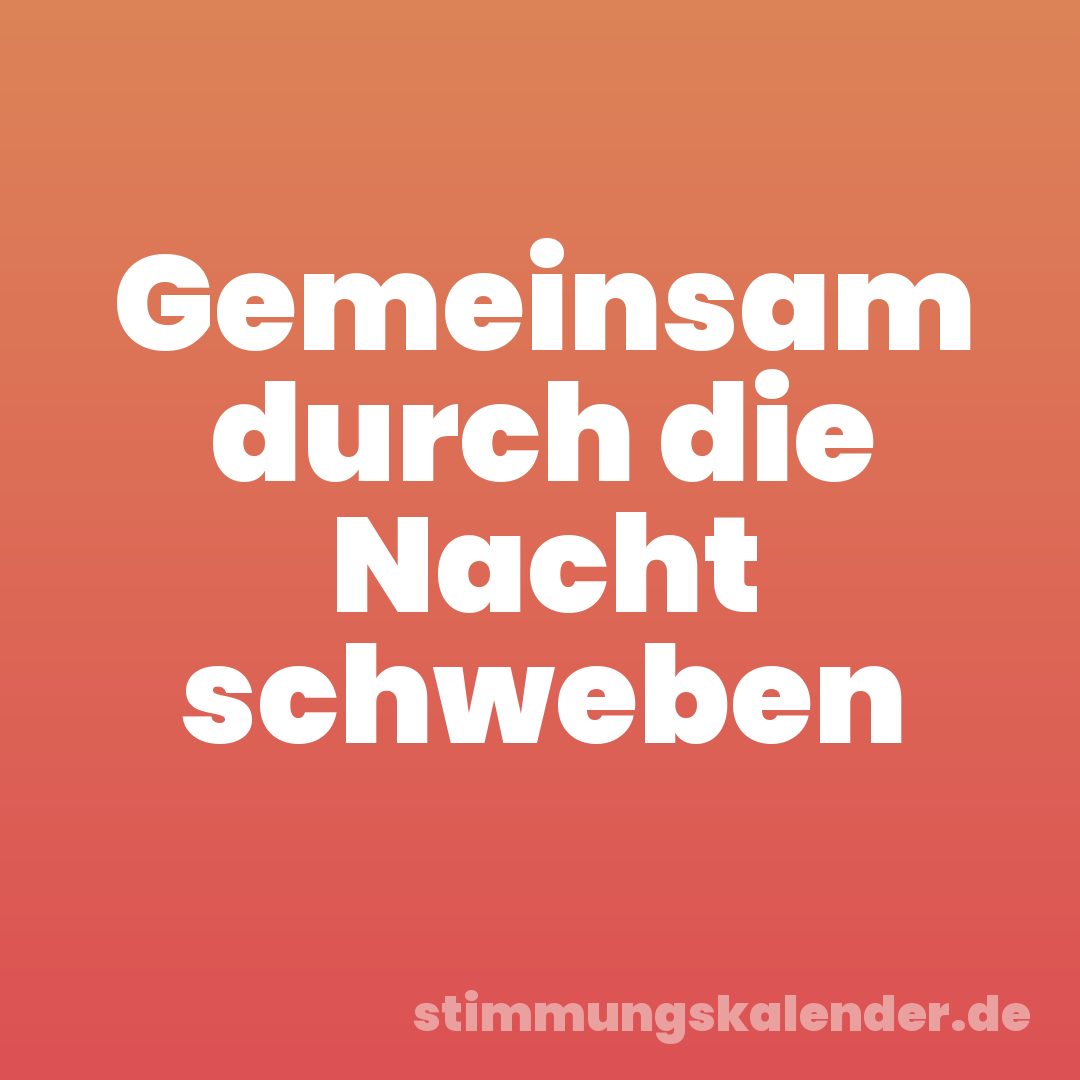 Gemeinsam durch die Nacht schweben