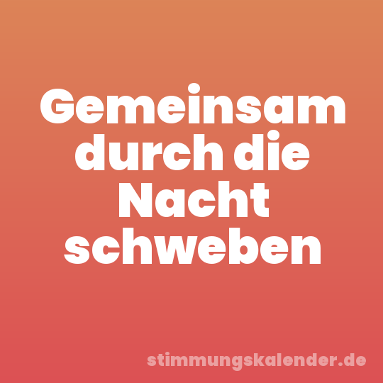 Gemeinsam durch die Nacht schweben