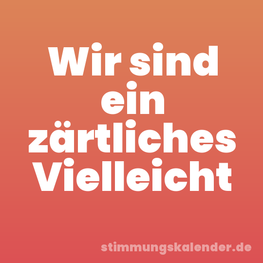 Wir sind ein zärtliches Vielleicht