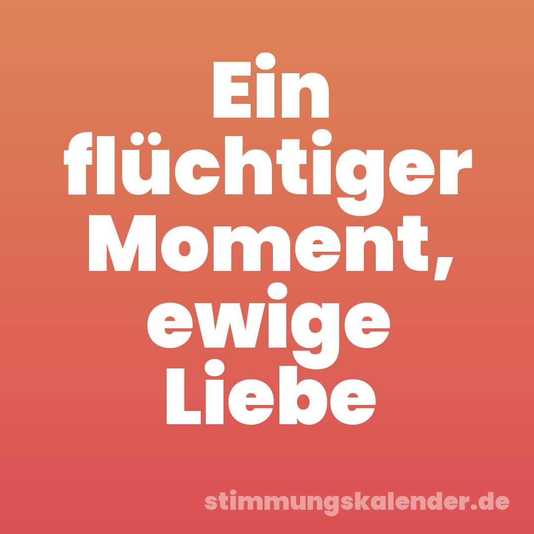 Ein flüchtiger Moment, ewige Liebe