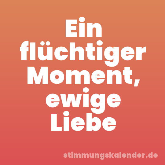 Ein flüchtiger Moment, ewige Liebe