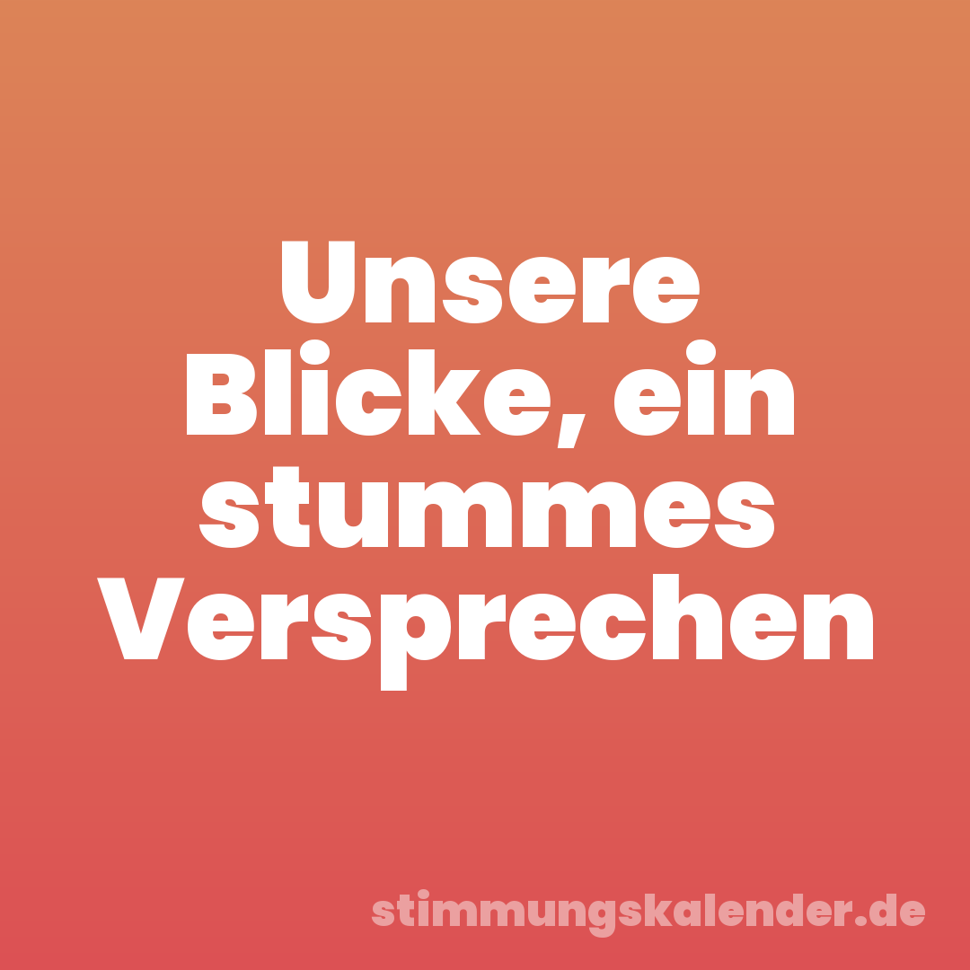 Unsere Blicke, ein stummes Versprechen