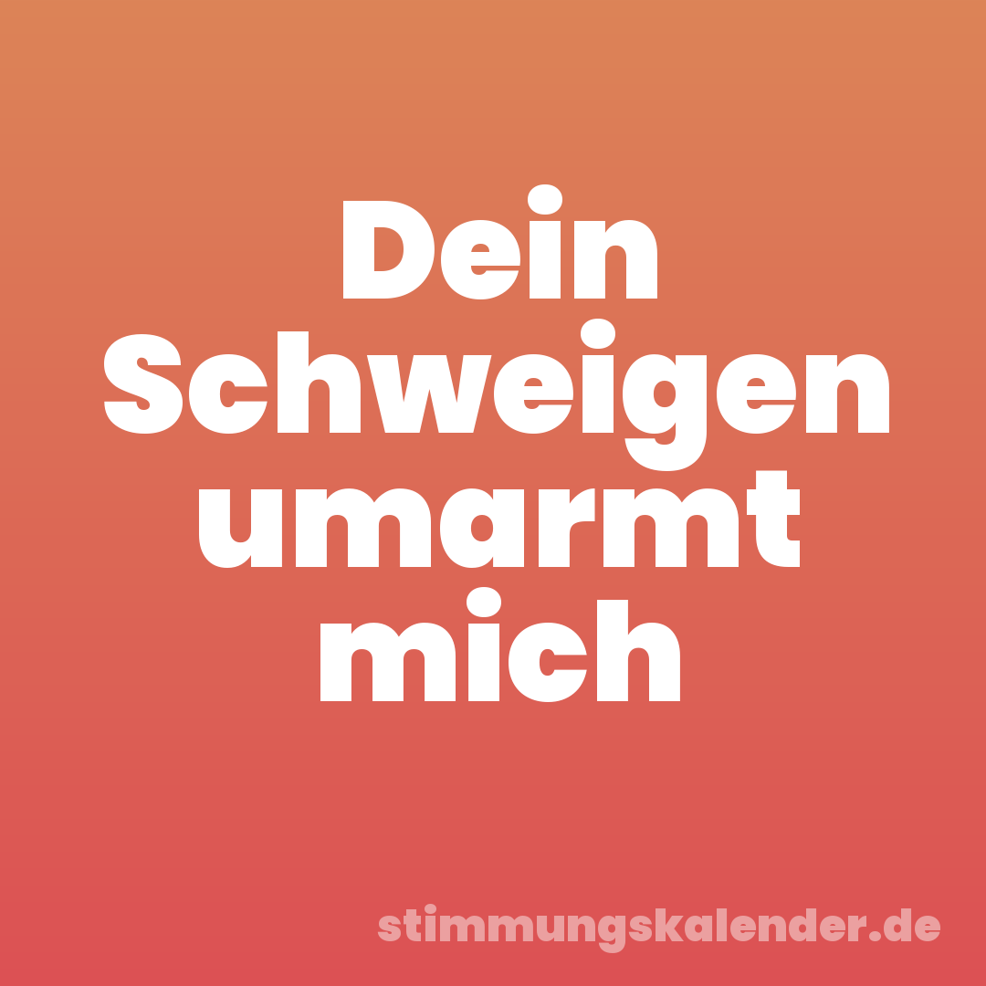 Dein Schweigen umarmt mich