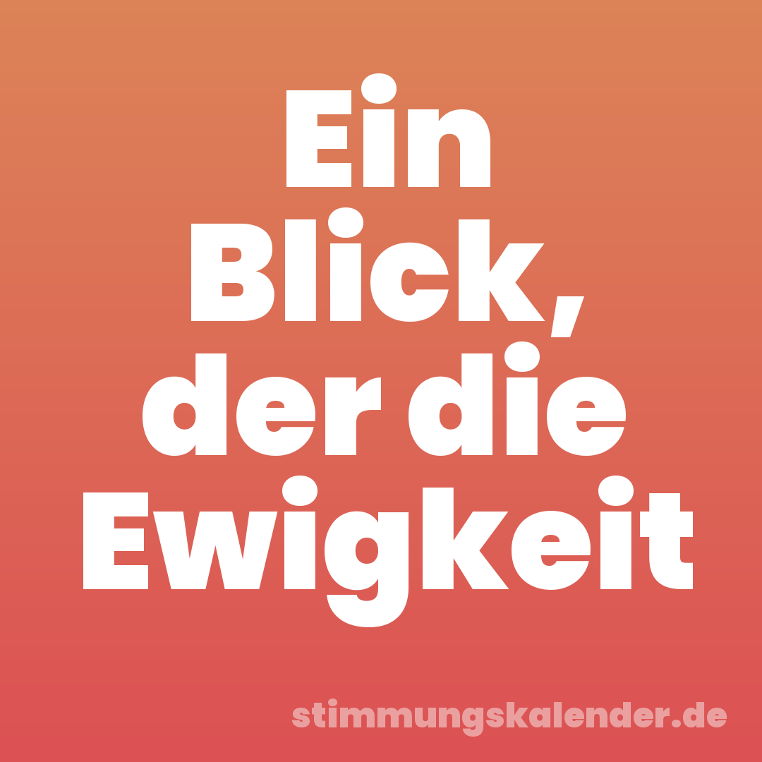 Ein Blick, der die Ewigkeit