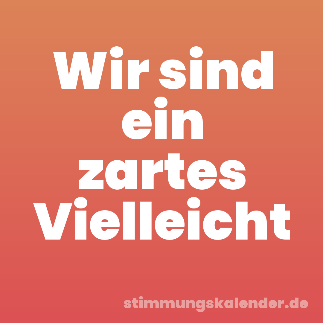 Wir sind ein zartes Vielleicht