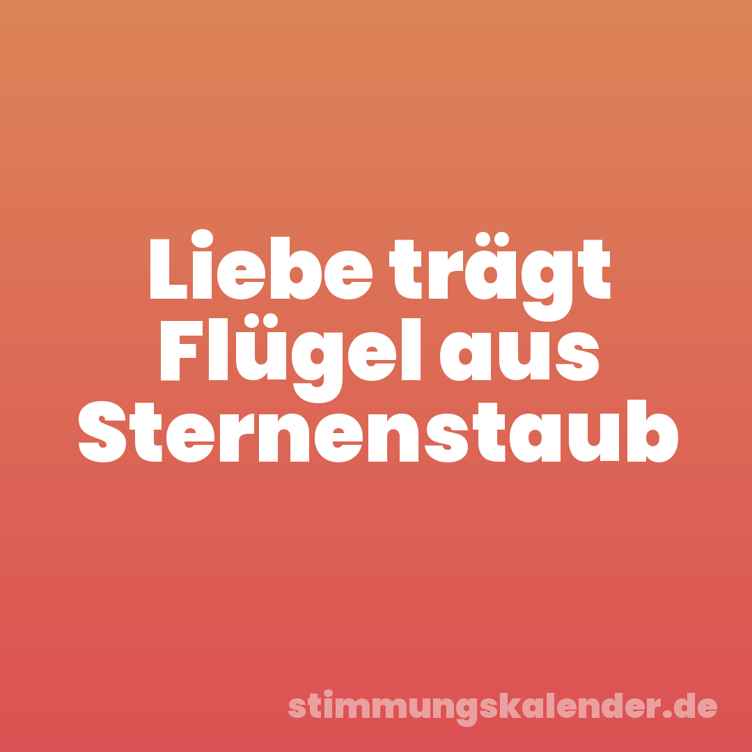 Liebe trägt Flügel aus Sternenstaub