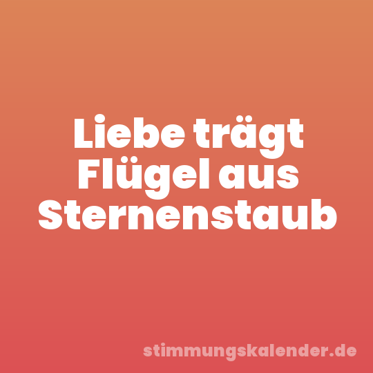 Liebe trägt Flügel aus Sternenstaub