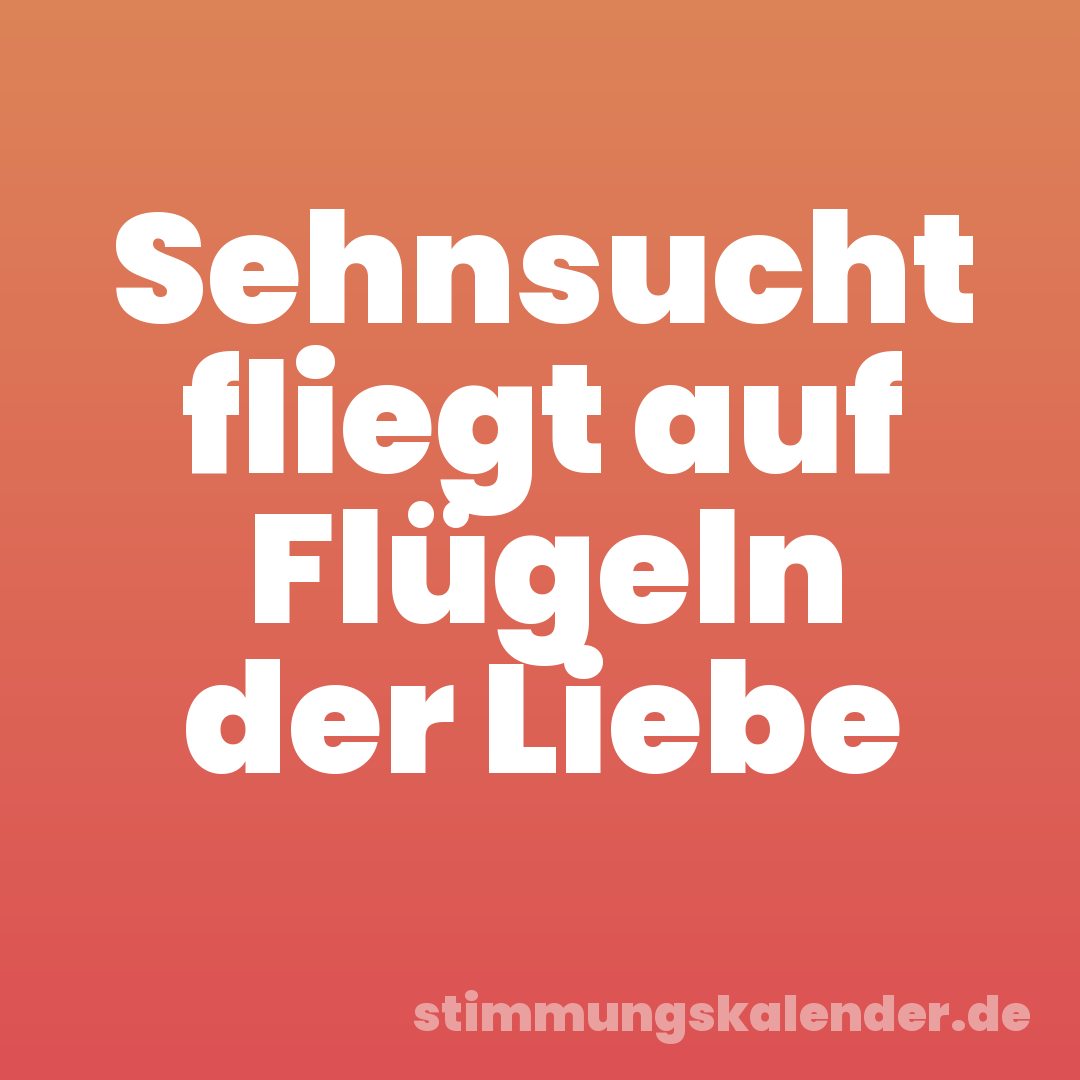 Sehnsucht fliegt auf Flügeln der Liebe