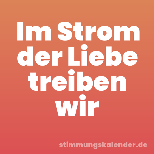 Im Strom der Liebe treiben wir