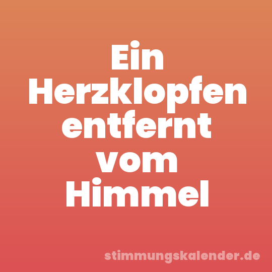 Ein Herzklopfen entfernt vom Himmel