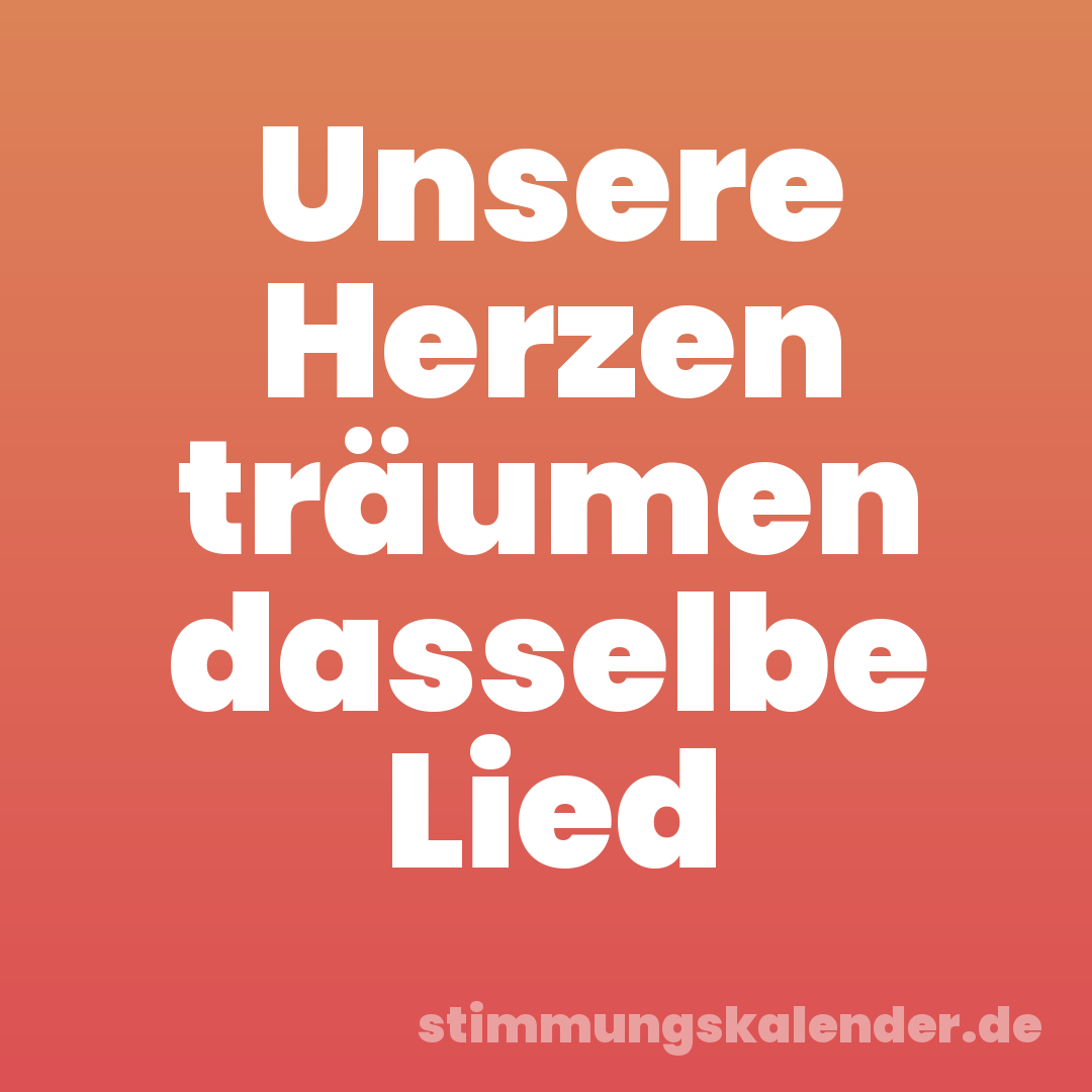 Unsere Herzen träumen dasselbe Lied