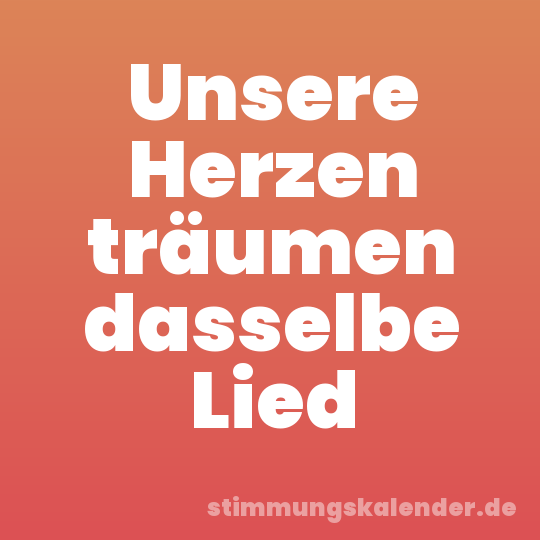 Unsere Herzen träumen dasselbe Lied
