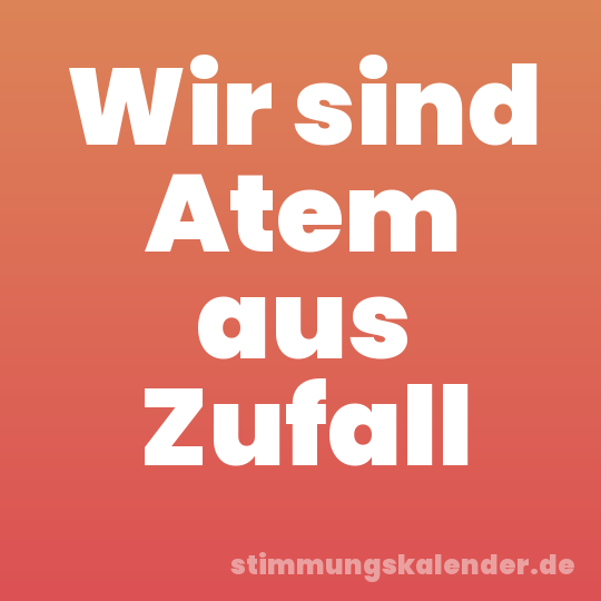 Wir sind Atem aus Zufall