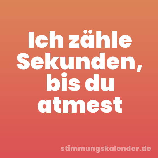 Ich zähle Sekunden, bis du atmest