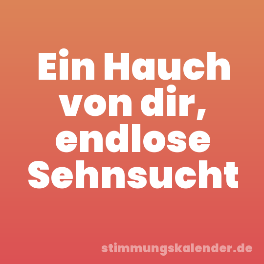 Ein Hauch von dir, endlose Sehnsucht