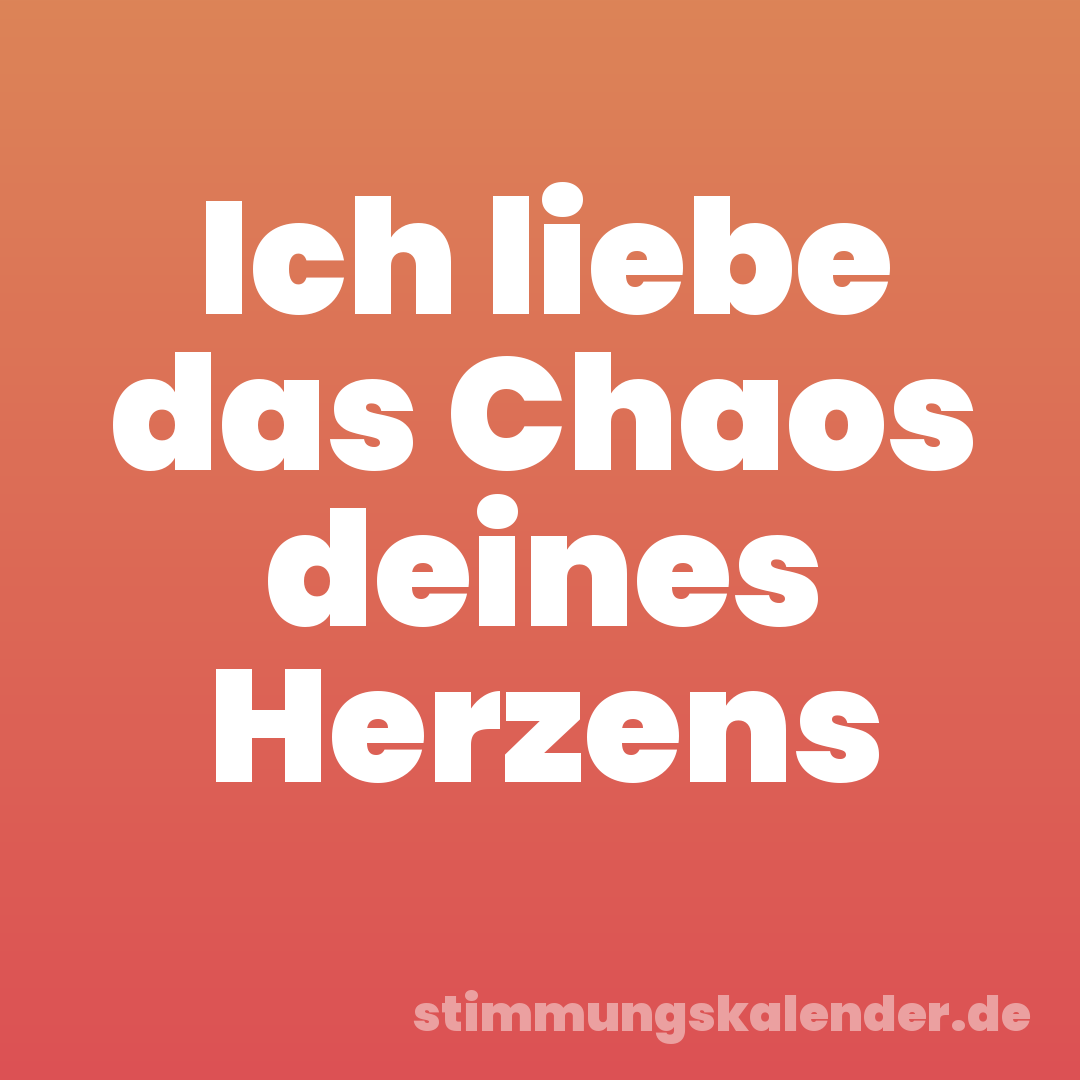 Ich liebe das Chaos deines Herzens