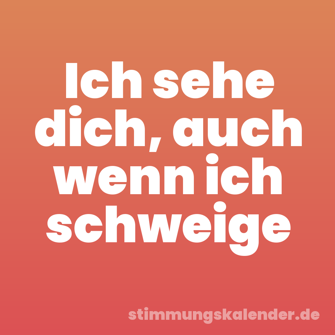 Ich sehe dich, auch wenn ich schweige