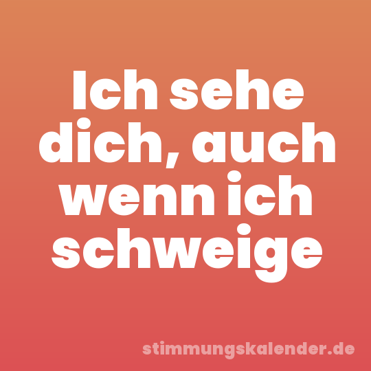 Ich sehe dich, auch wenn ich schweige