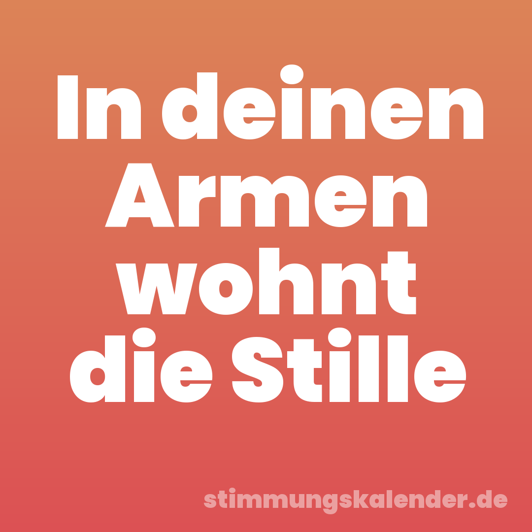 In deinen Armen wohnt die Stille