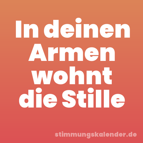 In deinen Armen wohnt die Stille