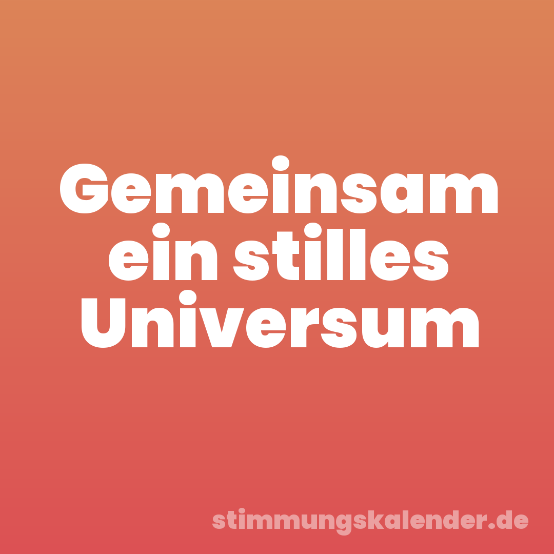 Gemeinsam ein stilles Universum