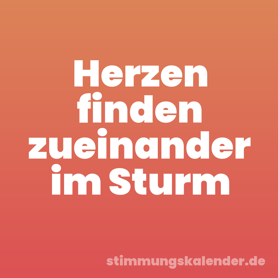 Herzen finden zueinander im Sturm