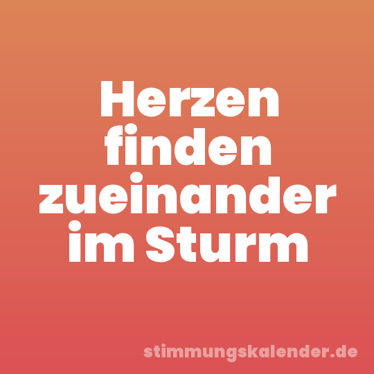Herzen finden zueinander im Sturm
