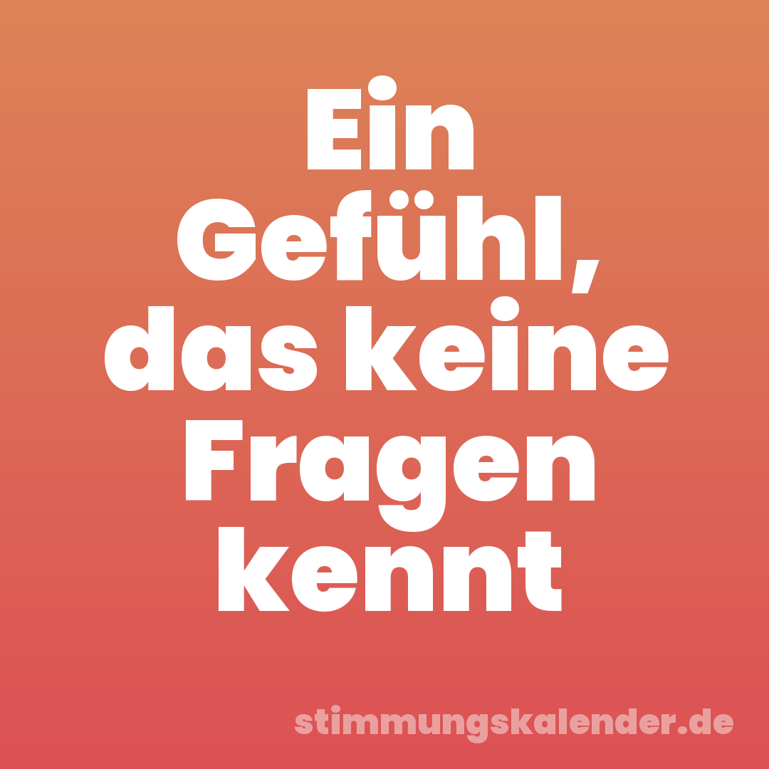 Ein Gefühl, das keine Fragen kennt