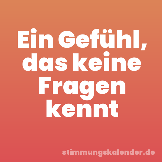 Ein Gefühl, das keine Fragen kennt