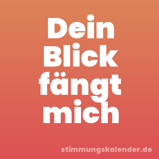 Dein Blick fängt mich
