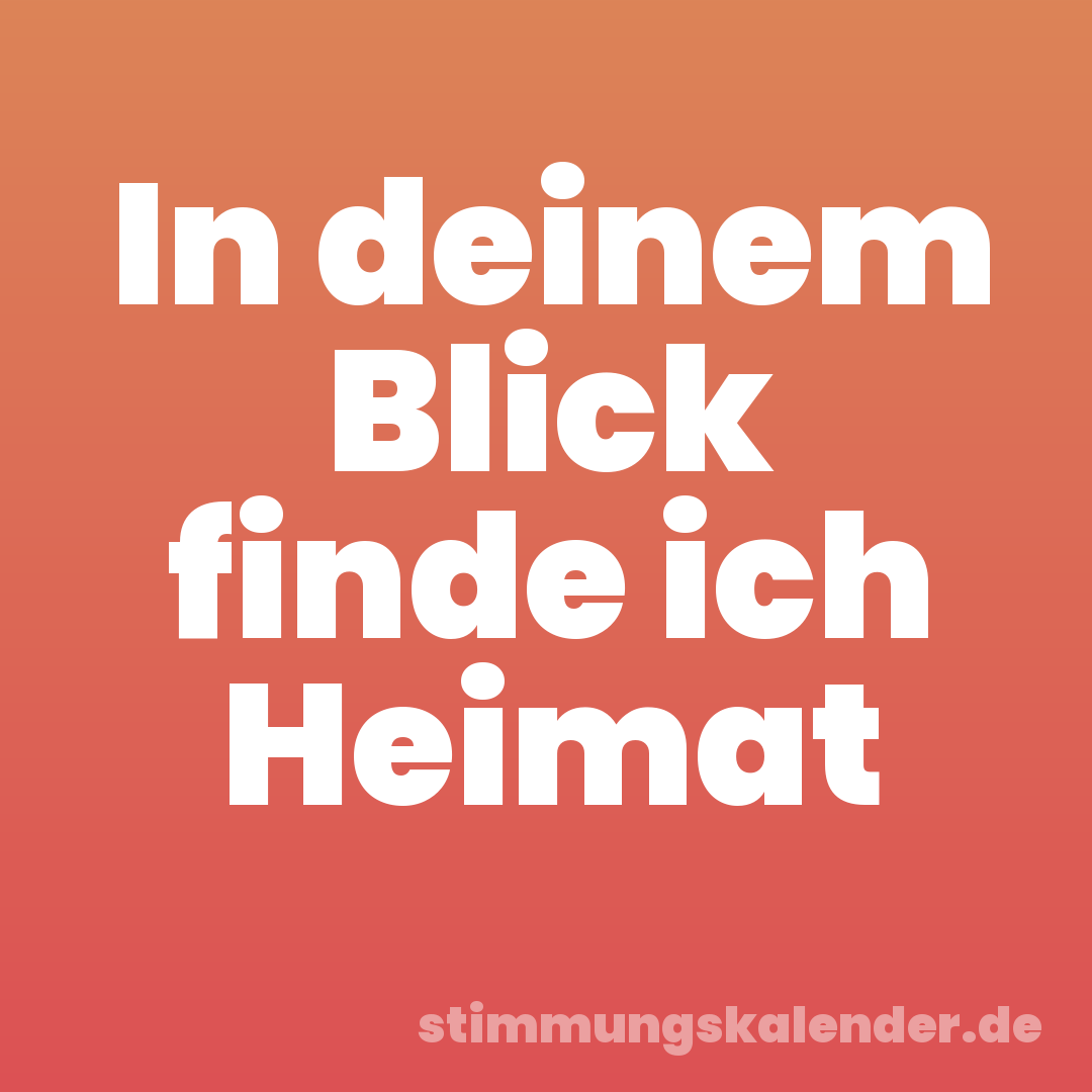 In deinem Blick finde ich Heimat
