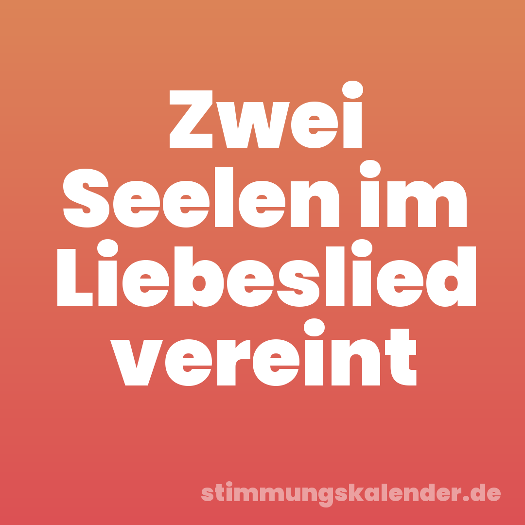 Zwei Seelen im Liebeslied vereint