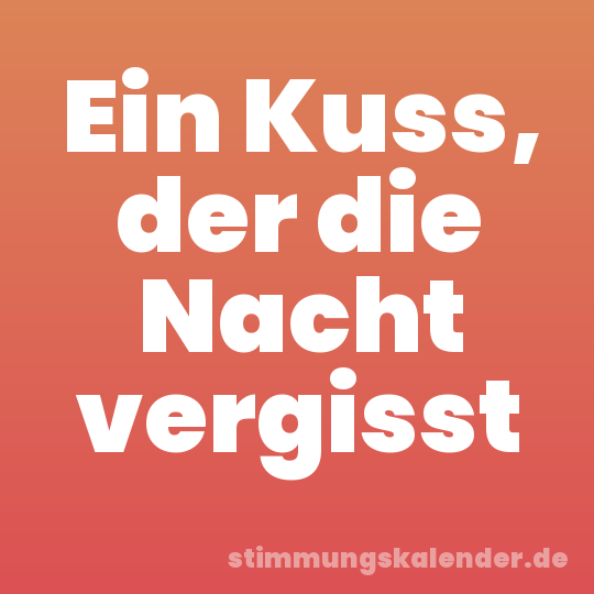 Ein Kuss, der die Nacht vergisst